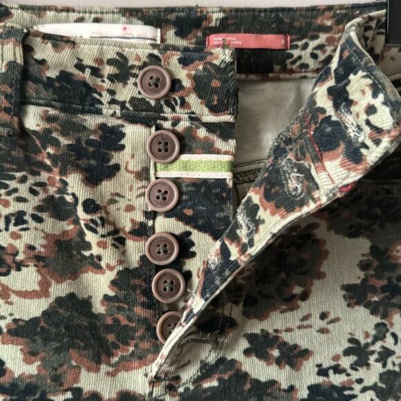 ANTHROPOLOGIE PILCRO CORDUROY CAMOUFLAGE EXPOSED BUTTON FLY SKINNY PANTS - Picture 5 of 10